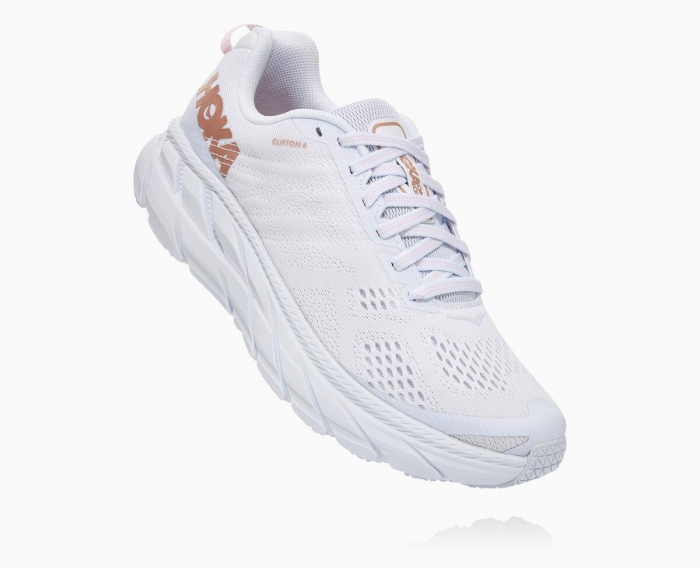 Hoka Løpesko Asfalt Outlet - HOKA ONE ONE Clifton 6 Dame Hvite [NO-48IHQO]